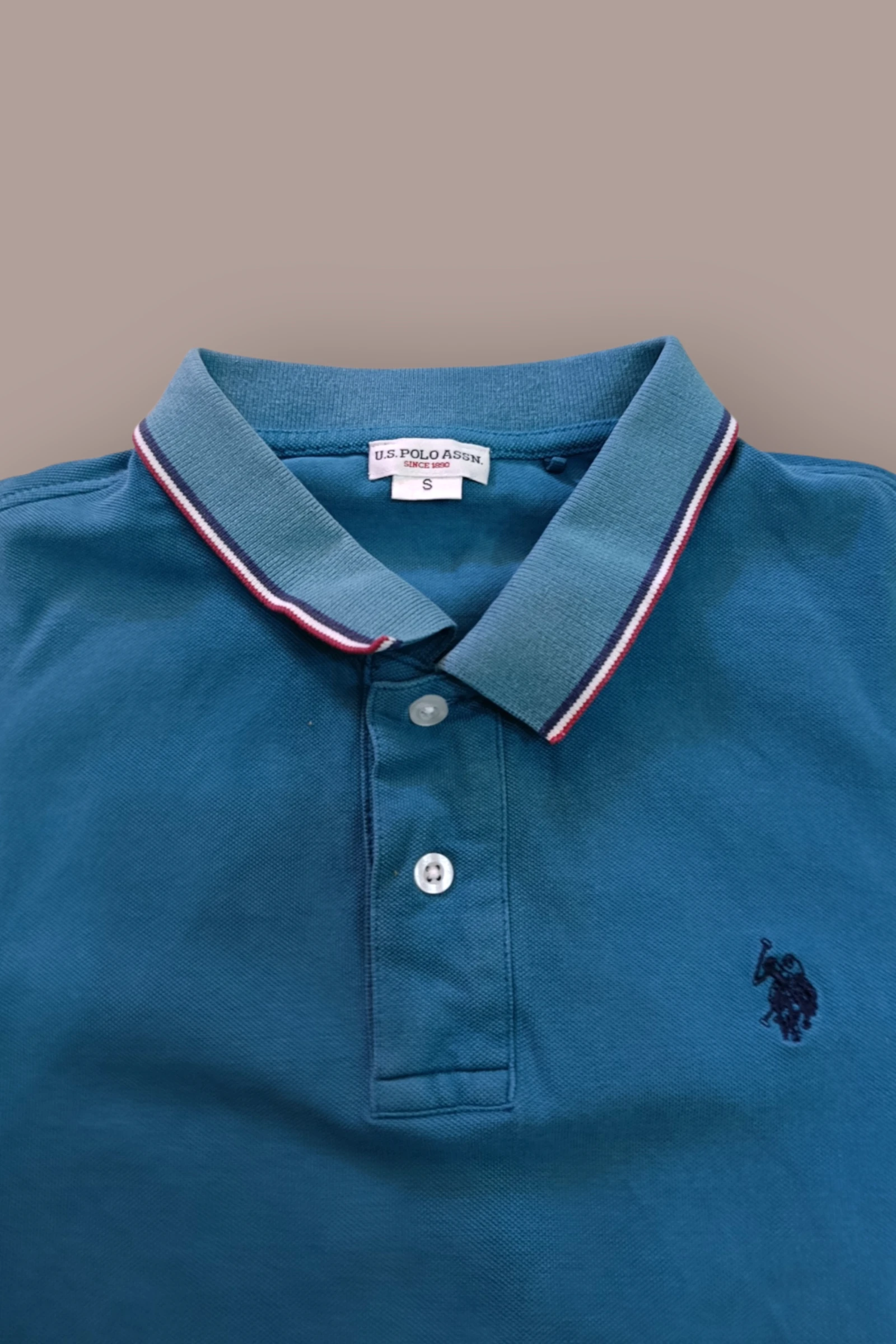 | Polo U.S. Polo Assn Homem | Cor Azul | Manga Curta | Manga Tricolor | Tamanho P | – photo 4